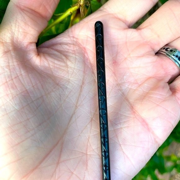 Gothic Victorian Black Hair accessory With hair pin engraved details New - Picture 4 of 5